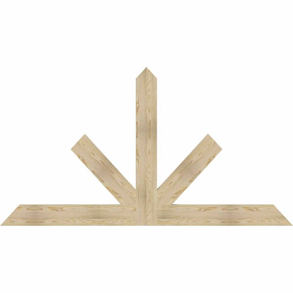 Ekena Millwork Saratoga Rough Sawn Timber Gable Bracket, Douglas Fir, 84"W x 45"H x 2"D x 6"F, 13/12 Pitch GBW084X45X0206SAR00RDF - main
